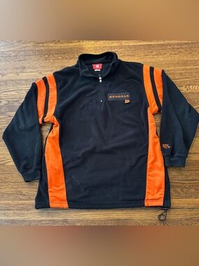 NFL Black and Orange Bengals Half-Zip Pullover
